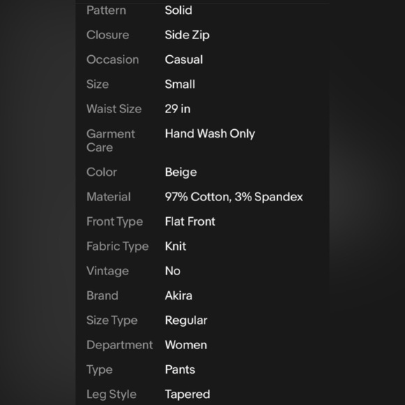 AKIRA Once Upon A Time Cargo Pants Beige Women’s Size Small AK912043 NWT - Picture 14 of 15